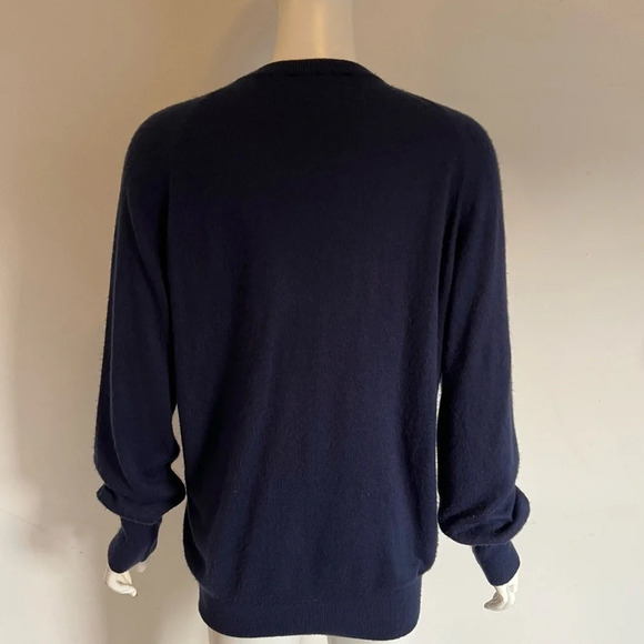 First Of A Kind Sweater One Size Real Reworked Vintage Dark Blue Long Sleeve - Picture 5 of 16